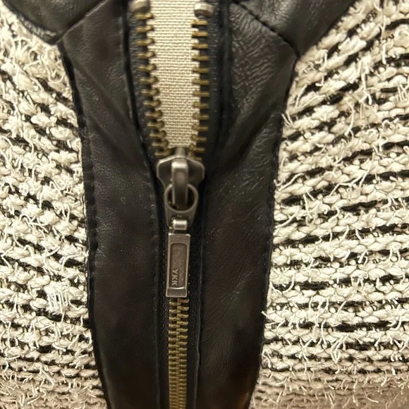 Coco Chanel Joie Black and White Mixed Media Structured Zip-Up Cardigan - Picture 4 of 11